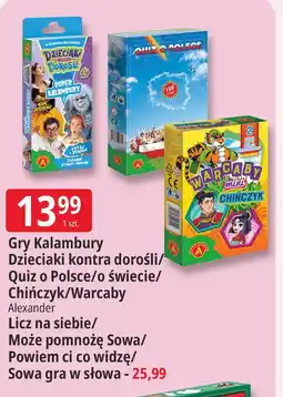 E.Leclerc Gry Kalambury Dzieciaki kontra dorośli/ Quiz o Polsce/o świecie/ Chińczyk/Warcaby oferta