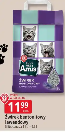 E.Leclerc Tous Mes Amis Żwirek bentonitowy lawendowy oferta