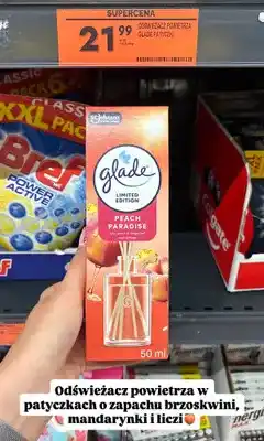 Biedronka Odświeżacz powietrza w patyczkach Glade Peach Paradise oferta