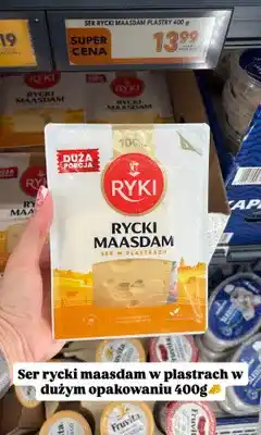 Biedronka Ser w plastrach Ryki Rycki Maasdam oferta