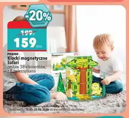Biedronka Klocki magnetyczne Picasso Safari zestaw 38 elementów z 8 zwierzątkami oferta