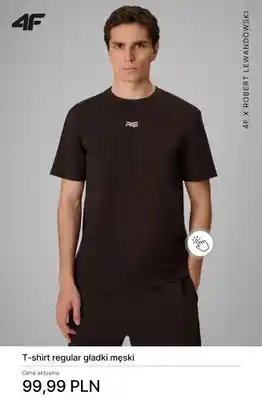 T-shirt regular gładki męski 4F x Robert Lewandowski
