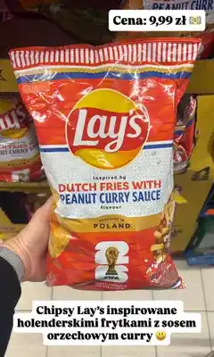 Biedronka Chipsy Lay's Dutch Fries with Peanut Curry Sauce oferta