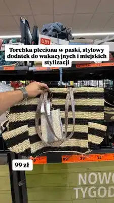 Biedronka Torebka pleciona w paski Puccini oferta