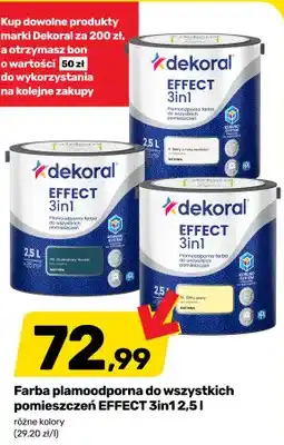 Bricomarche Farba plamoodporna do wszystkich pomieszczeń Dekoral Effect 3in1 matowa Biały z nutą szarości oferta