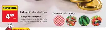 Biedronka Zakrętki do słoików 4-zaczepowe śr. 66 mm oferta
