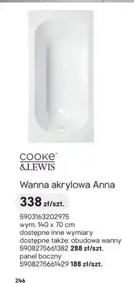 Castorama Wanna akrylowa Cooke & Lewis Anna oferta