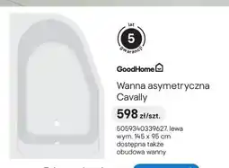 Castorama Wanna asymetryczna GoodHome Cavally 145x95 cm oferta