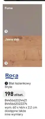 Castorama Blat łazienkowy Roca Style oferta