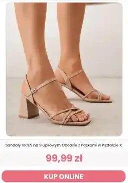 Renee Sandały VICES na słupkowym obcasie z paskami w kształcie X oferta