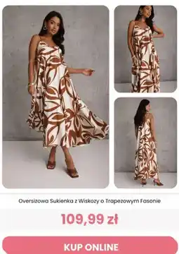 Renee Sukienka damska oversizowa z wiskozy o trapezowym fasonie Renee oferta