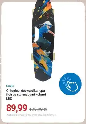 Deskorolka typu fish Smiki ze świecącymi kołami LED