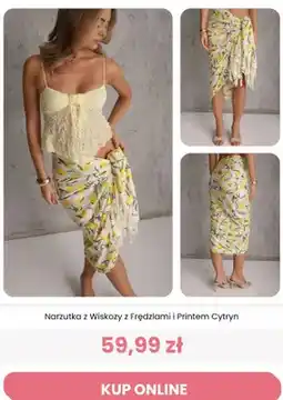 Renee Narzutka z wiskozy z frędzlami i printem cytryn Renee oferta