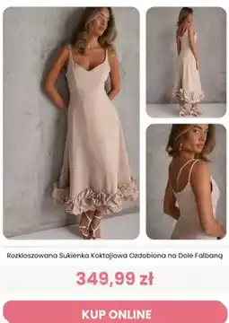 Renee Sukienka koktajlowa rozkloszowana Renee ozdobiona na dole falbaną oferta