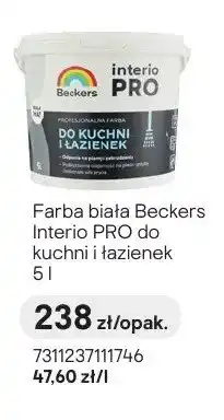 Castorama Farba biała Beckers Interio PRO do kuchni i łazienek oferta