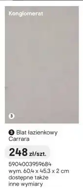 Blat łazienkowy konglomerat Carrara 60,4x45,3x2 cm