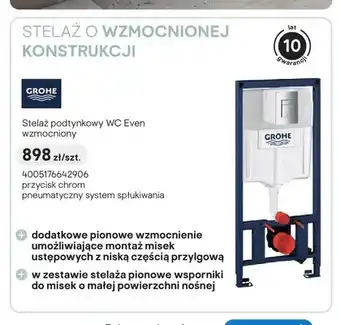Stelaż podtynkowy WC Grohe Even wzmocniony