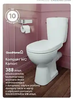 Castorama Kompakt WC GoodHome Kamori z odpływem poziomym oferta