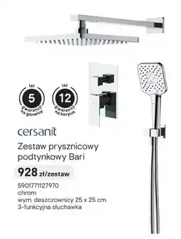 Castorama Zestaw prysznicowy podtynkowy Cersanit Bari chrom oferta