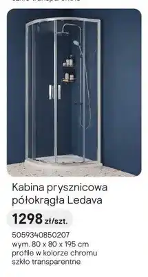 Castorama Kabina prysznicowa półokrągła Ledava chrom oferta