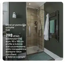 Castorama Drzwi prysznicowe uchylne Ezili 90x195 cm oferta