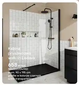 Castorama Kabina prysznicowa walk-in Ledava 90x195 cm szkło transparentne oferta