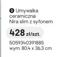 Castorama Umywalka ceramiczna Nira slim z syfonem oferta