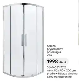 Castorama Kabina prysznicowa półokrągła Zilia oferta