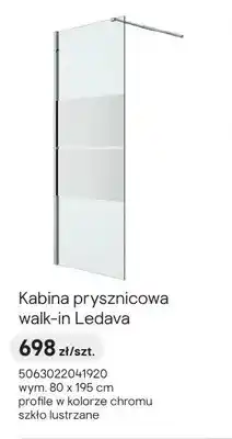 Castorama Kabina prysznicowa walk-in Ledava 80x195 cm szkło lustrzane oferta