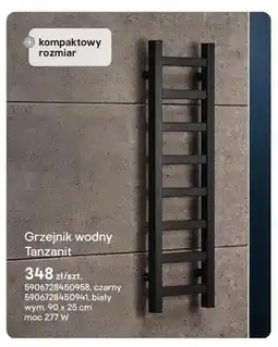 Castorama Grzejnik wodny Tanzanit czarny 90x25 cm oferta