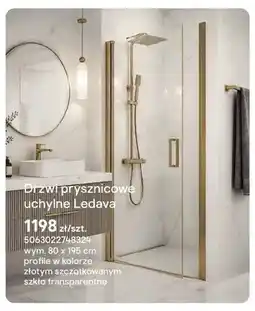 Castorama Drzwi prysznicowe uchylne Ledava złoty szczotkowany oferta