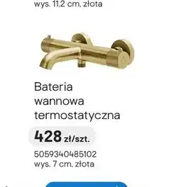 Castorama Bateria wannowa termostatyczna wys. 7 cm złota oferta