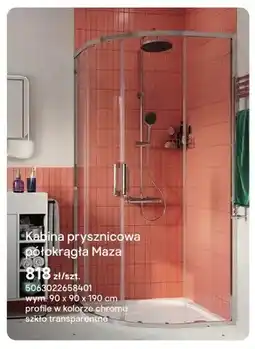 Castorama Kabina prysznicowa półokrągła Maza oferta