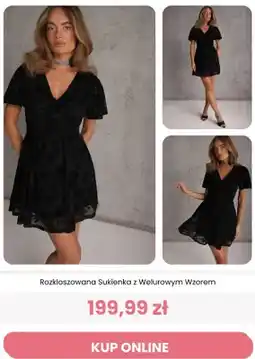 Renee Sukienka rozkloszowana z welurowym wzorem Renee oferta