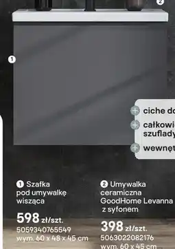 Castorama Szafka pod umywalkę wisząca GoodHome Levanna oferta