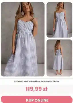 Renee Sukienka midi w paski ozdobiona guzikami Renee oferta