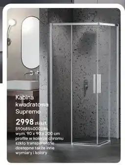 Castorama Kabina prysznicowa kwadratowa Supreme profile chrom oferta