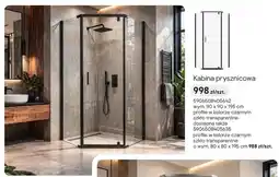 Castorama Kabina prysznicowa Diamond Plus czarna 90x90x195 cm oferta