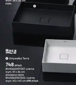 Castorama Umywalka nablatowa Roca Terra czarna 51x36 cm oferta