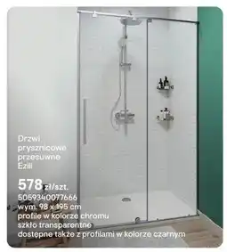 Castorama Drzwi prysznicowe przesuwne Ezili 98x195 cm oferta