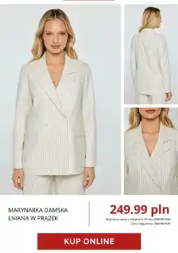 Big Star Marynarka damska lniana w prążek Big Star oferta