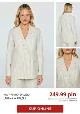 Marynarka damska lniana w prążek Big Star