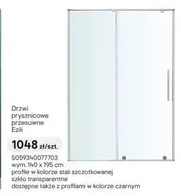 Castorama Drzwi prysznicowe przesuwne Ezili 140x195 cm oferta