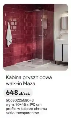 Castorama Kabina prysznicowa walk-in Maza oferta