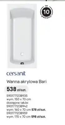 Castorama Obudowa wanny Cersanit Bari 170x70 cm oferta