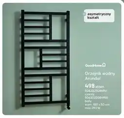 Castorama Grzejnik wodny GoodHome Arundel czarny 100x50 cm oferta