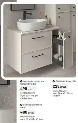 Castorama Umywalka nablatowa Cersanit Moduo oferta