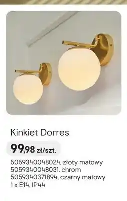 Castorama Kinkiet Dorres 1-punktowy złoty matowy oferta