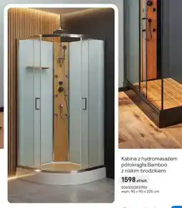 Castorama Kabina z hydromasażem półokrągła GoodHome Bamboo z niskim brodzikiem oferta