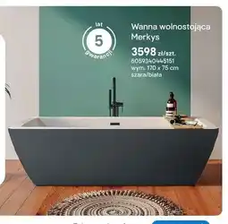 Castorama Wanna wolnostojąca GoodHome Merkys szara/biała oferta